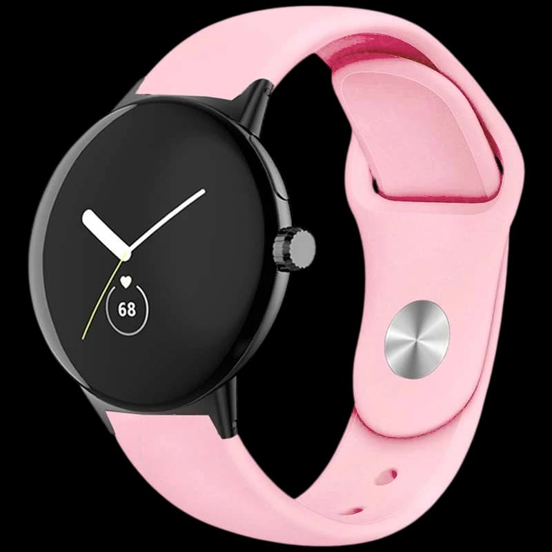 Pulseira Universal Elegance Silicone 20mm Rosa para Smartwatch Xiaomi/Amazfit/Samsung/Huawei/Realme/Ticwatch