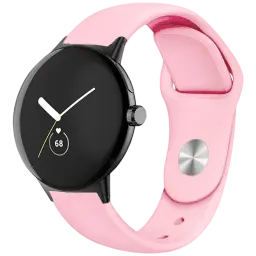 Pulseira Universal Elegance Silicone 20mm Rosa para Smartwatch Xiaomi/Amazfit/Samsung/Huawei/Realme/Ticwatch
