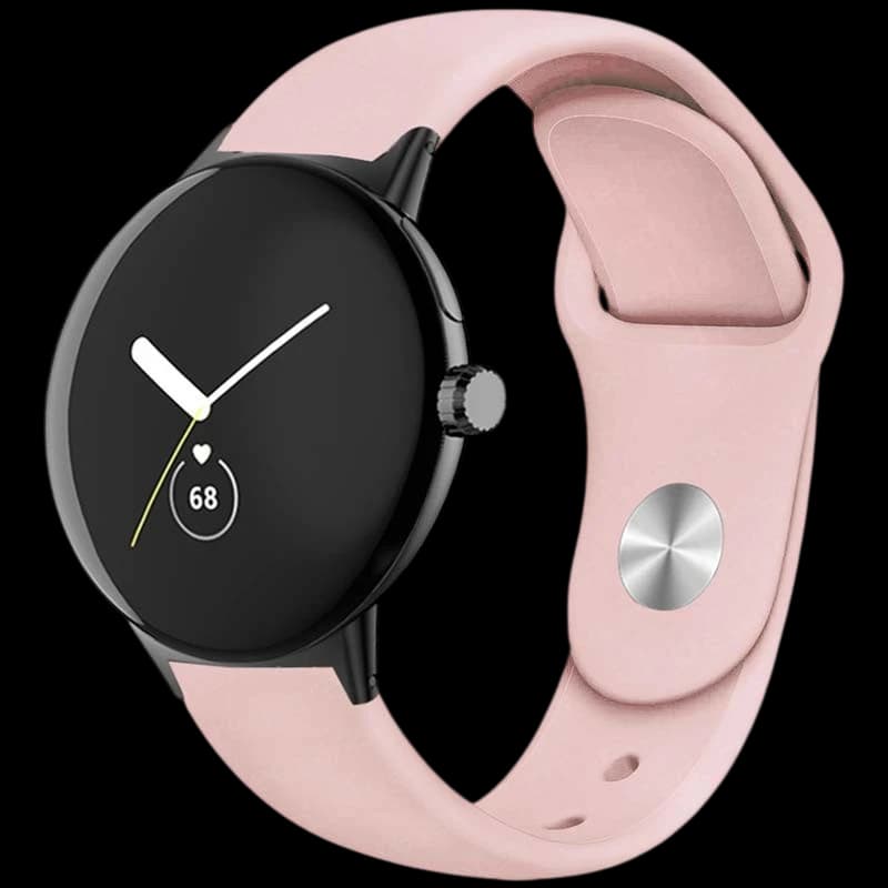 Pulseira Universal Elegance Silicone 20mm Rosa Claro para Smartwatch Xiaomi/Amazfit/Samsung/Huawei/Realme/Ticwatch