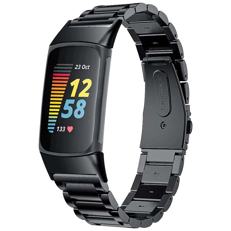Correa metálica de eslabones negra para Fitbit Charge 6 - Ítem