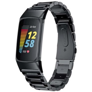 Correa metálica de eslabones negra para Fitbit Charge 6