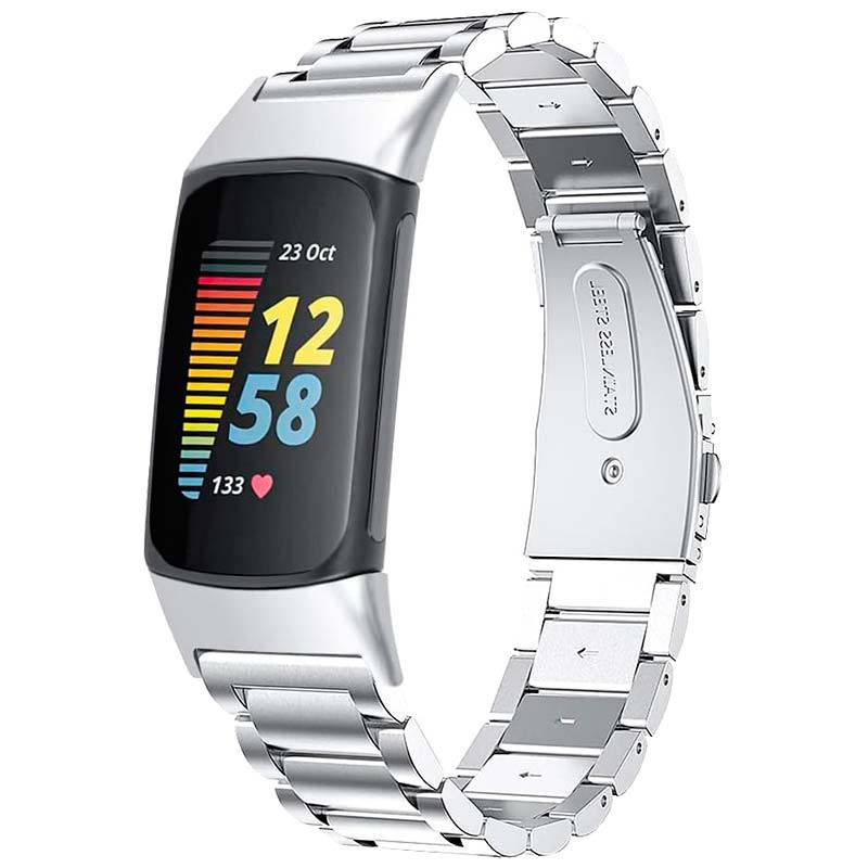 Correa metálica de eslabones plata para Fitbit Charge 6 - Ítem