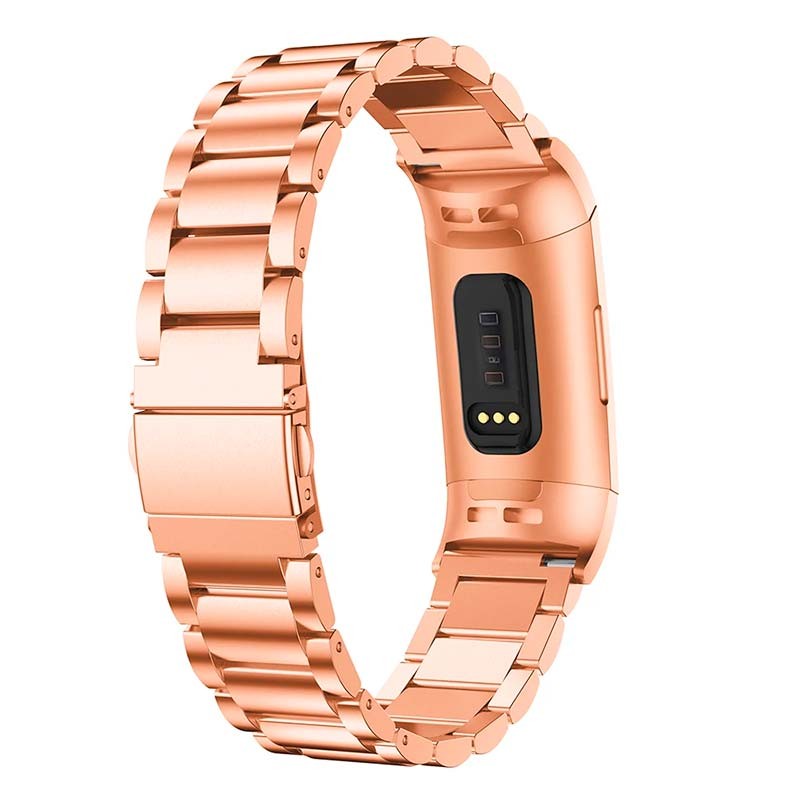 Bracelet en métal à maillons rose pour Fitbit Charge 6 - Ítem1