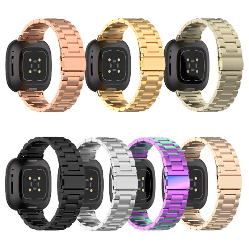Pulseira metálica de elos dourada para Fitbit Versa 4 - Item6