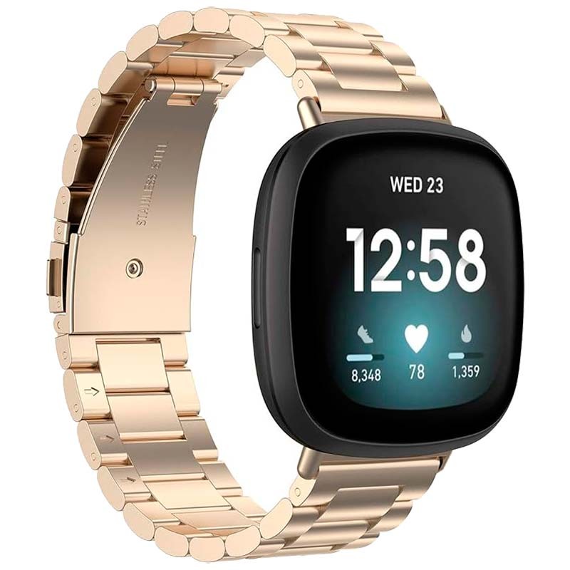 Pulseira metálica de elos champanhe para Fitbit Versa 4 - Item