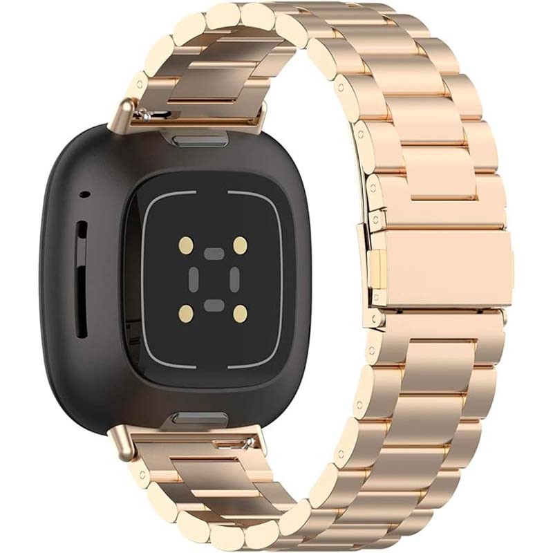 Pulseira metálica de elos champanhe para Fitbit Versa 4 - Item1