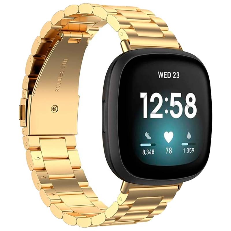 Pulseira metálica de elos dourada para Fitbit Versa 4 - Item