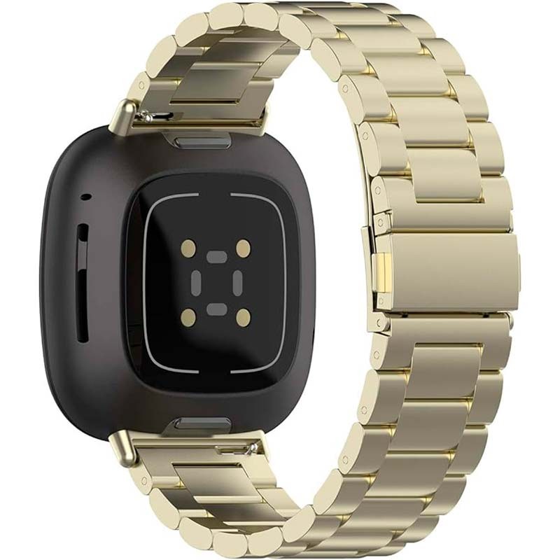 Correa metálica de eslabones dorado claro para Fitbit Versa 4 - Ítem1