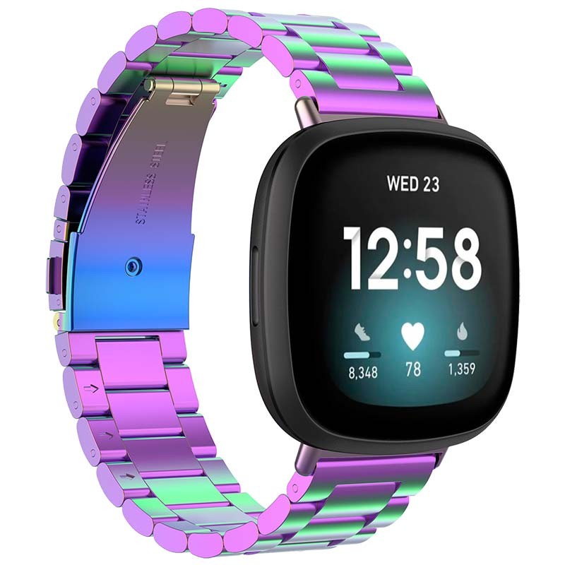 Pulseira metálica de elos multicolorida para Fitbit Versa 4 - Item