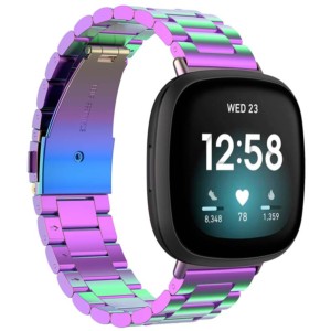 Bracelet en métal à maillons multicolore pour Fitbit Versa 4