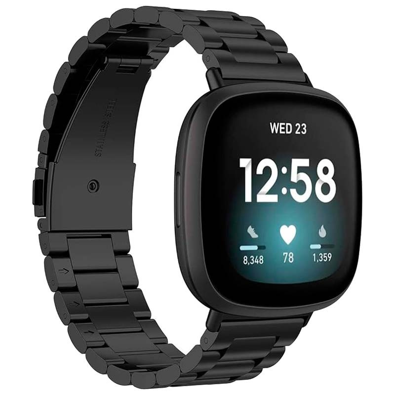 Correa metálica de eslabones negra para Fitbit Versa 4 - Ítem