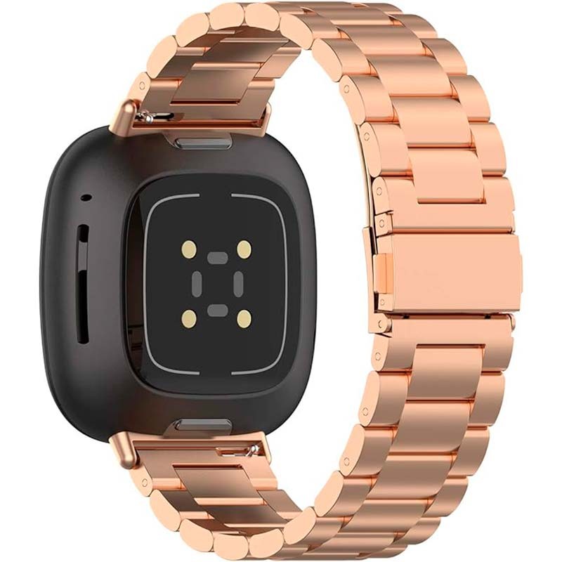 Correa metálica de eslabones rosa para Fitbit Versa 4 - Ítem1