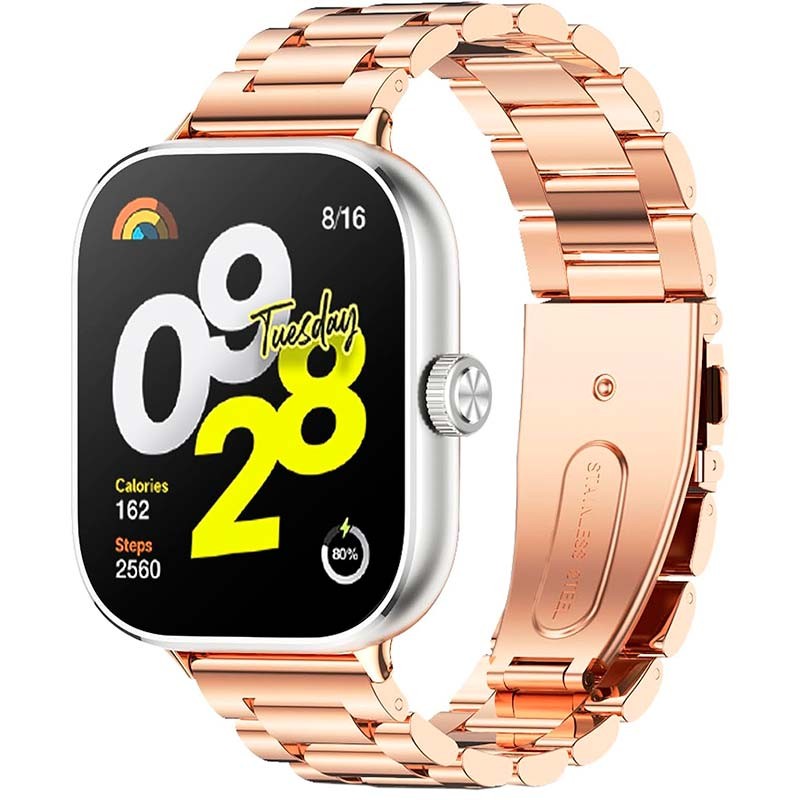Correa Metal Eslabones Xiaomi Mi Smart Band 9 Pro / Band 8 Pro / Redmi Watch 4 / Redmi Watch 5 Dorado Rosa - Ítem
