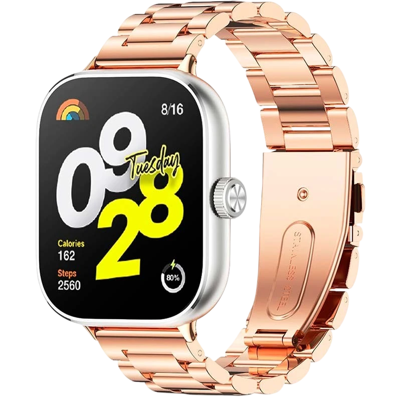 Correa Metal Eslabones Xiaomi Mi Smart Band 9 Pro / Band 8 Pro / Redmi Watch 4 / Redmi Watch 5 Dorado Rosa - Ítem