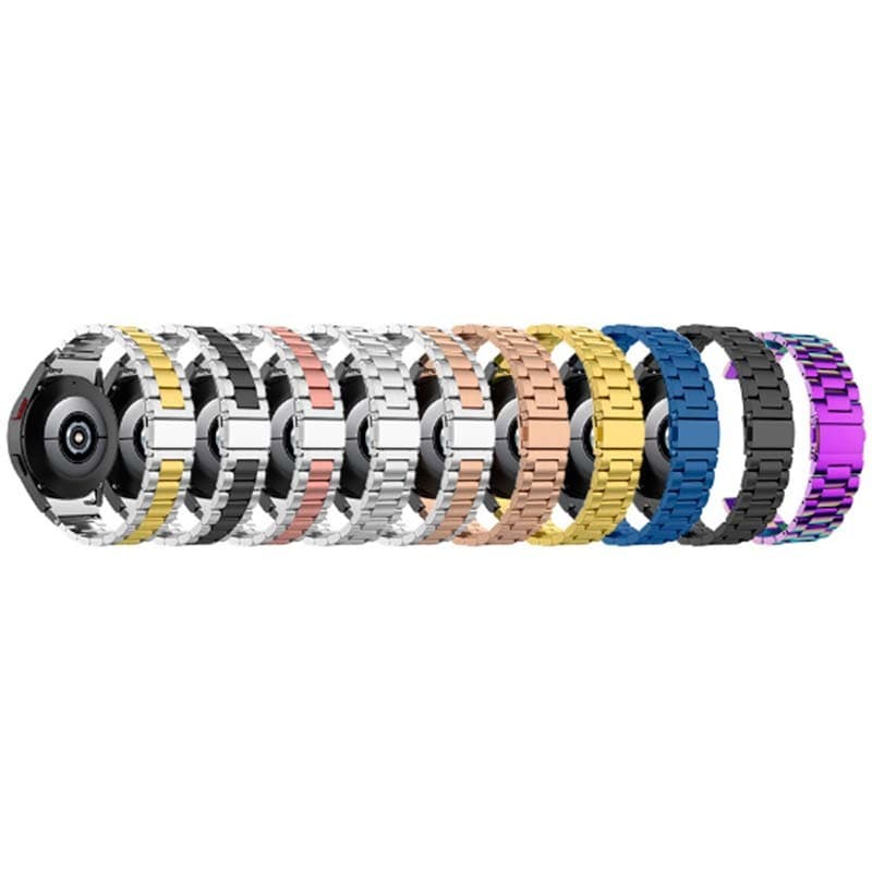vue arrière du bracelet métallique à maillons argenté et or rose pour Samsung Galaxy Watch