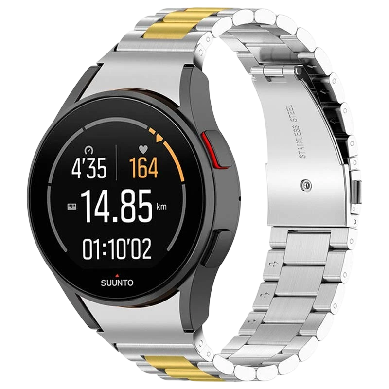 Pulseira metálica de elos prateada e dourada para Samsung Galaxy Watch - Item