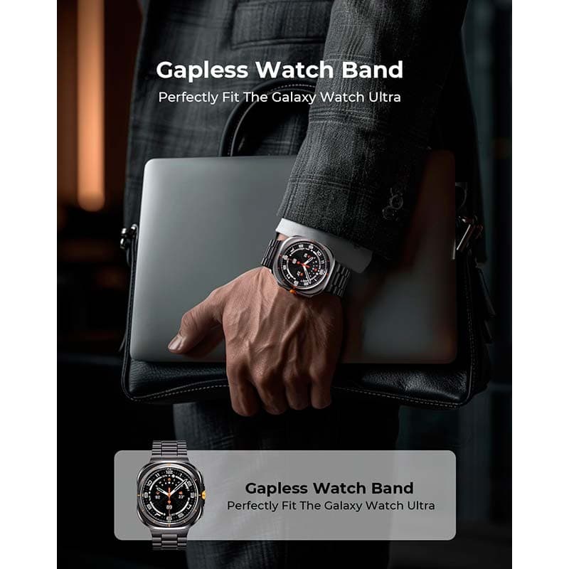 Bracelet en métal à maillons Samsung Galaxy Watch Ultra Noir - ajustement parfait