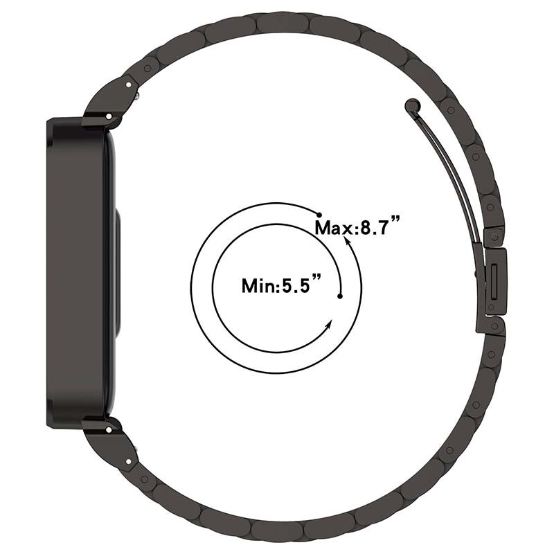 Correa Metal Eslabones Xiaomi Mi Smart Band 9 Active / Redmi Smart Band 3 Negro - Ítem1