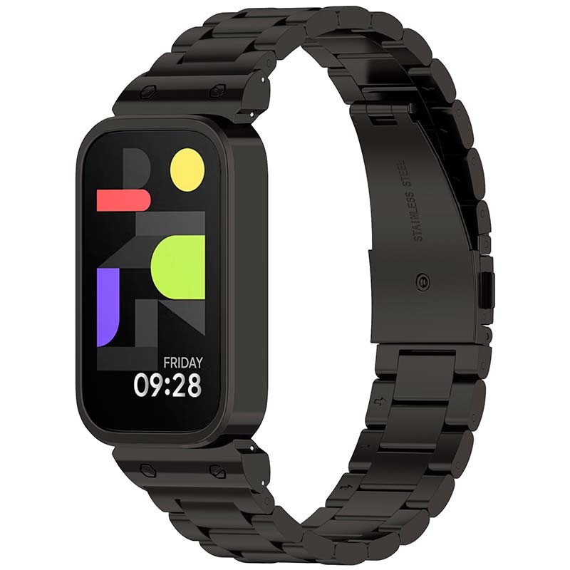 Correa Metal Eslabones Xiaomi Mi Smart Band 9 Active / Redmi Smart Band 3 Negro - Ítem
