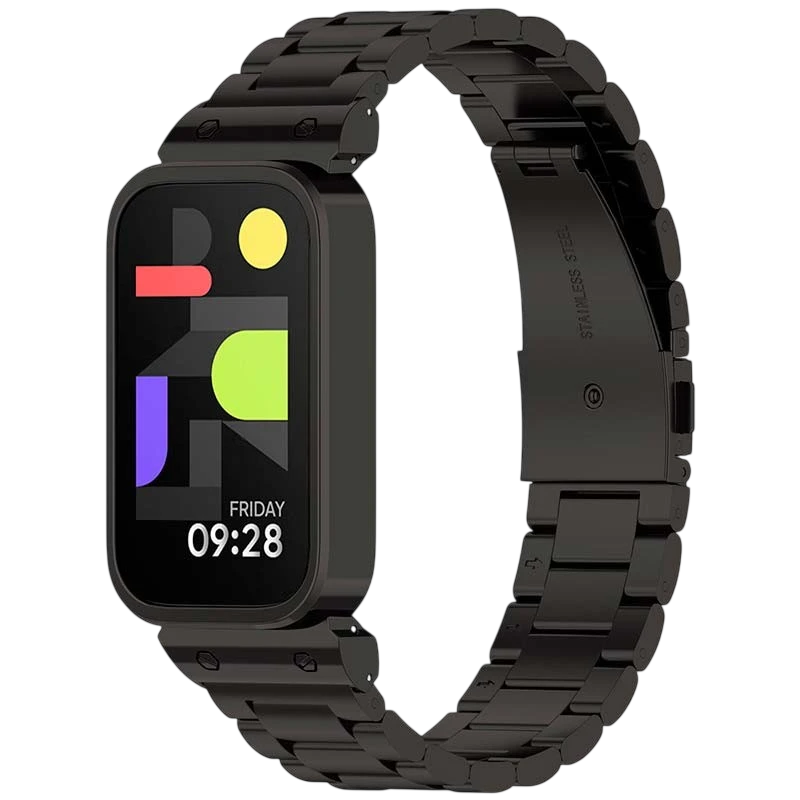 Pulseira Metal Elos Xiaomi Mi Smart Band 9 Active / Redmi Smart Band 3 Preto - Item