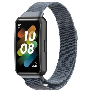 Silver Grey Magnetic Milanese Strap compatible with Huawei Band 7