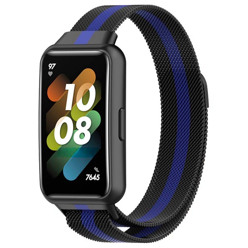 Blue Racing Magnetic Milanese Strap compatible with Huawei Band 7