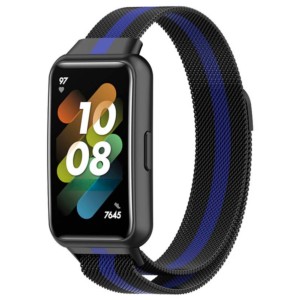 Bracelet Huawei Band 7 Milanais Magnétique Racing Noir et Bleu