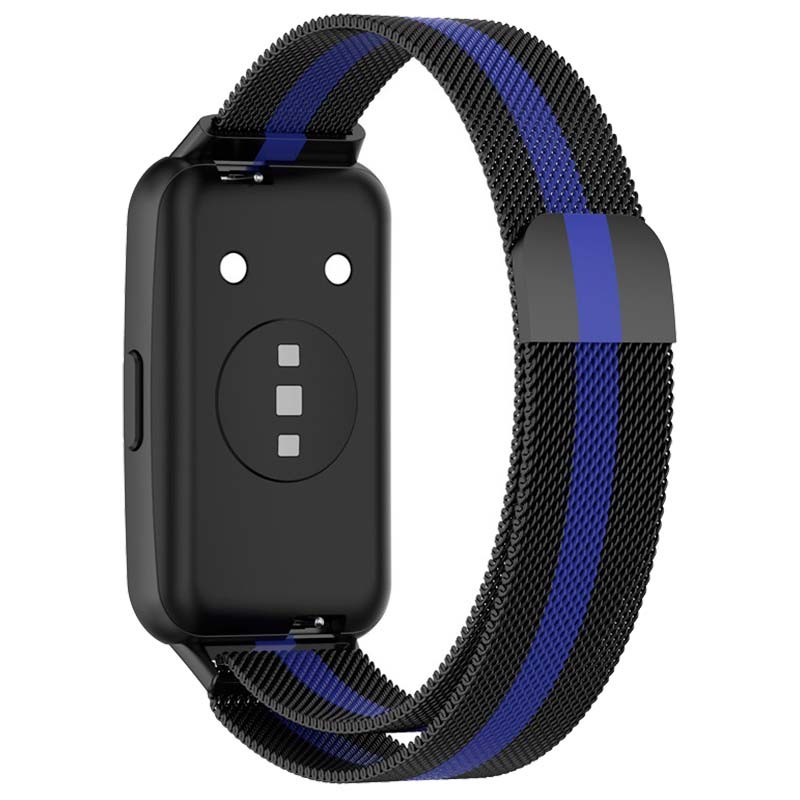 Correa Huawei Band 7 Milanesa Magnética Racing Negro y Azul - Ítem1