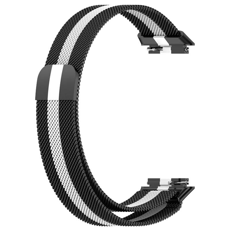 Pulseira Huawei Band 7 Milanesa Magnética Racing Preto e Branco - Item3