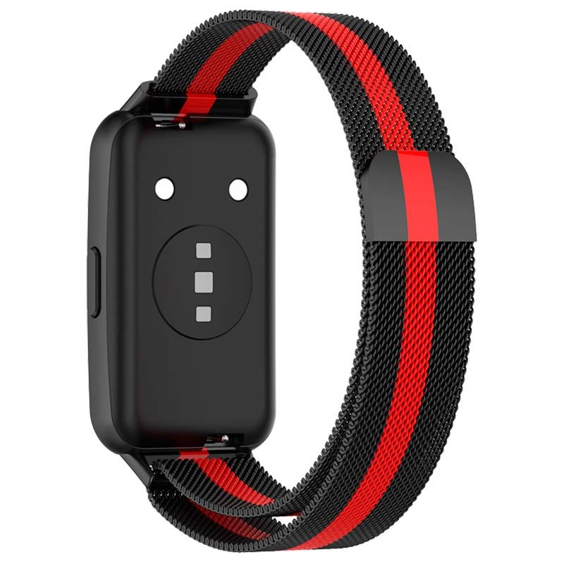 Correa Huawei Band 7 Milanesa Magnética Racing Negro y Rojo - Ítem1