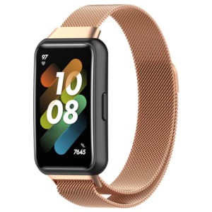 Rose Gold Magnetic Milanese Strap compatible with Huawei Band 7