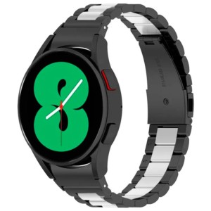 Pulseira metálica de elos preta e prateada para Samsung Galaxy Watch