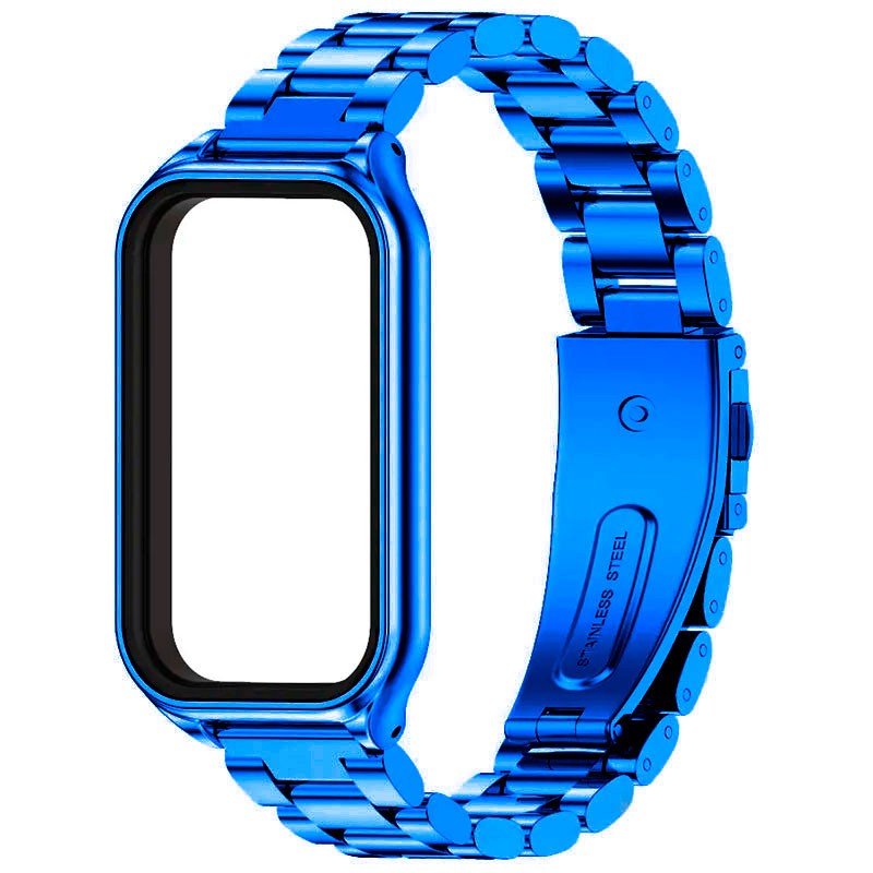 Correa para Xiaomi Smart Band 8 Active - Acero inoxidable - Eslabones - Azul