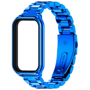 Correa metálica de eslabones azul para Xiaomi Smart Band 8 Active