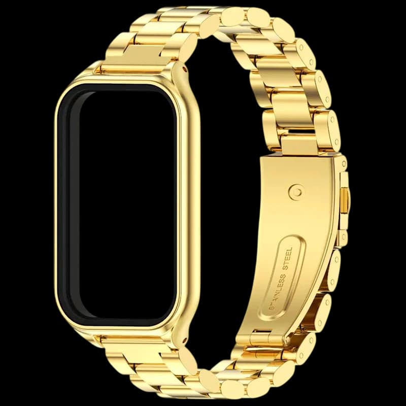 Pulseira metálica de elos dourada para Xiaomi Smart Band 8 Active