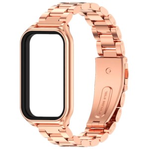 Correa para Xiaomi Smart Band 8 Active - Acero inoxidable - Eslabones -  Dorado Rosa