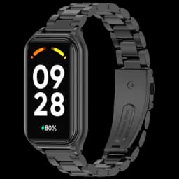 Pulseira metálica de elos preta para Xiaomi Smart Band 8 Active