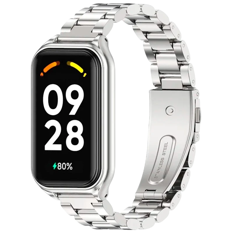 Pulseira metálica de elos prateada para Xiaomi Smart Band 8 Active - Item