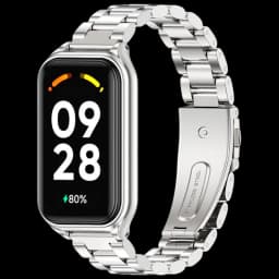 Pulseira metálica de elos prateada para Xiaomi Smart Band 8 Active