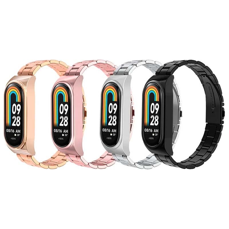 Correa metálica de eslabones rosa para Xiaomi Smart Band 8 y otros colores disponibles