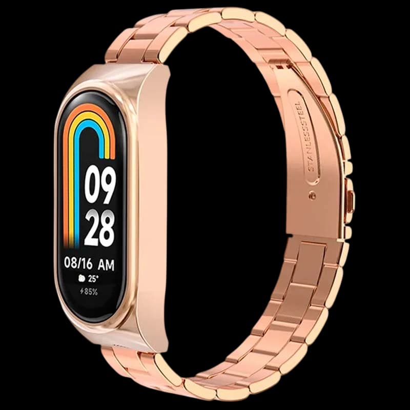 Correa metálica de eslabones dorada para Xiaomi Smart Band 8