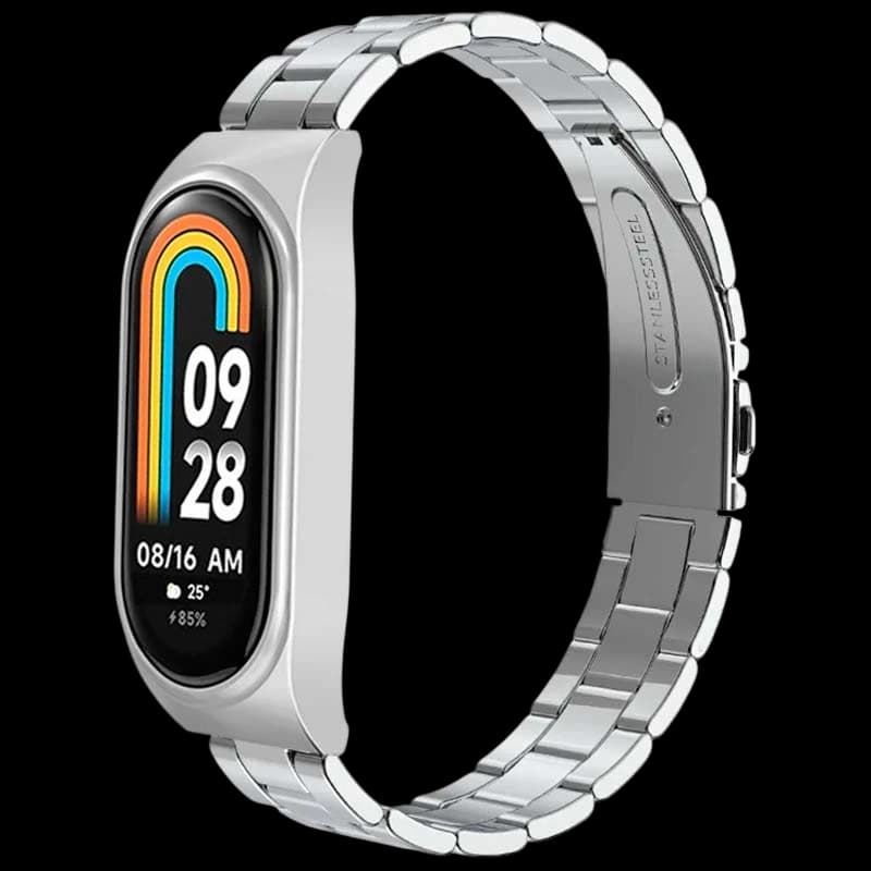 Correa metálica de eslabones plata para Xiaomi Smart Band 8