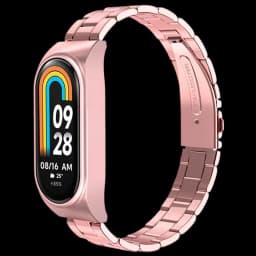 Correa metálica de eslabones rosa para Xiaomi Smart Band 8