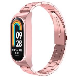 Pulseira metálica de elos rosa para Xiaomi Smart Band 8