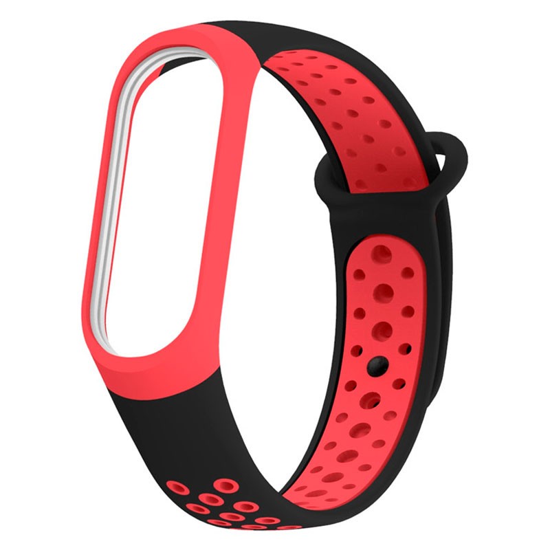 Correa Cool para Xiaomi Mi Band 3 / 4 - Piel Rojo + Carcasa Metalica