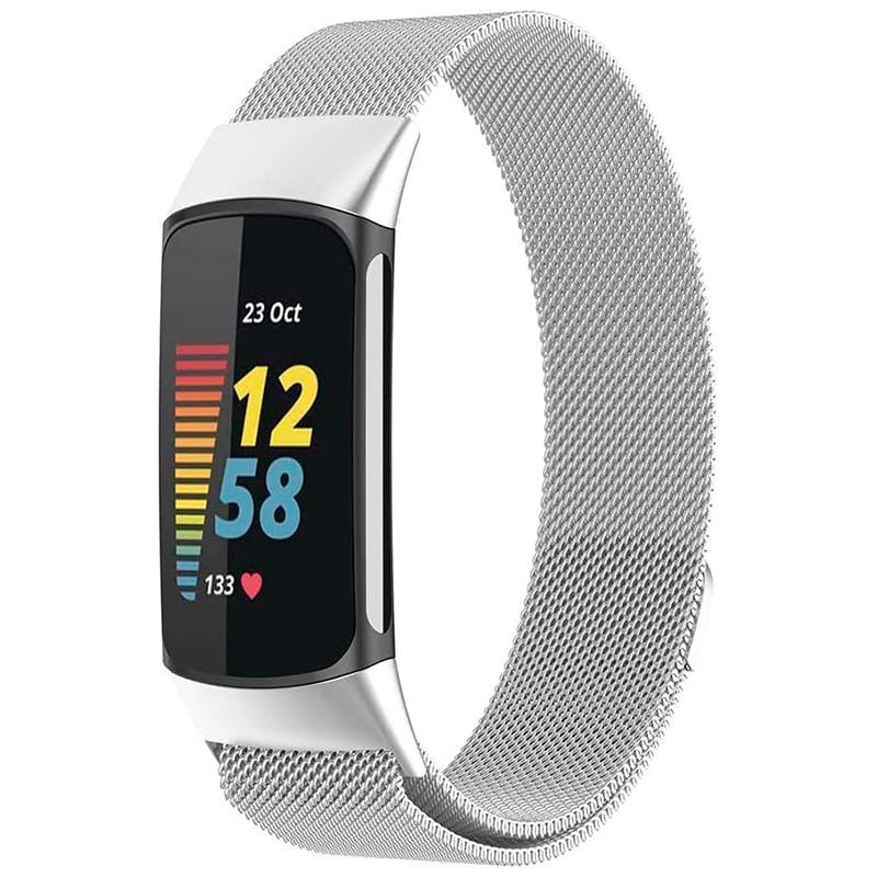 Bracelet milanais magnétique argentée pour Fitbit Charge 6 - Ítem