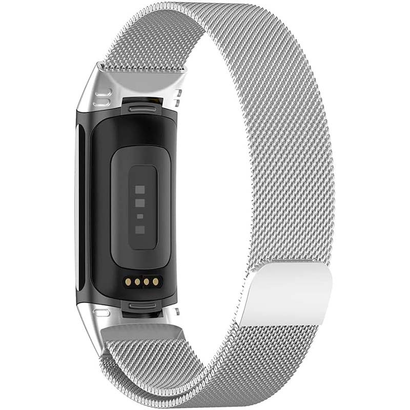 Bracelet milanais magnétique argentée pour Fitbit Charge 6 - Ítem1