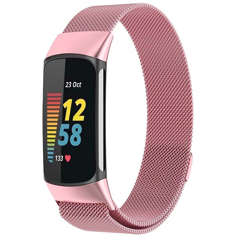 Bracelet milanais magnétique rose pour Fitbit Charge 6 - Ítem