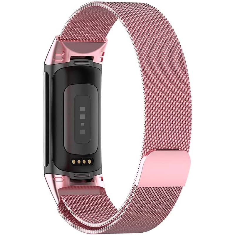 Bracelet milanais magnétique rose pour Fitbit Charge 6 - Ítem1