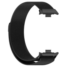 Vue de face du bracelet milanais magnétique noir pour Xiaomi Smart Band 8 Pro